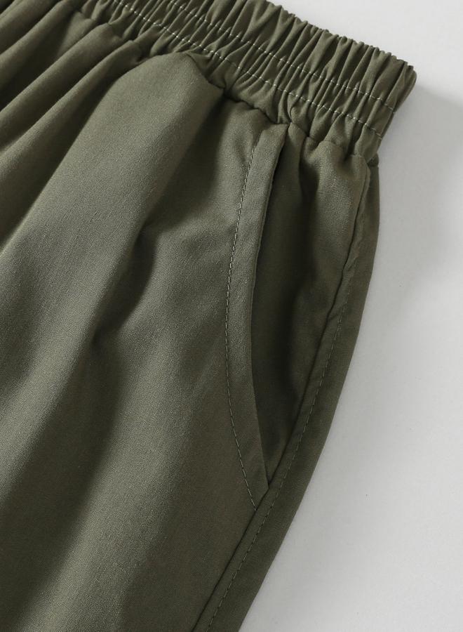 Take Two Girls Solid Elastic Waist Pocket Detail Pants - Image 3